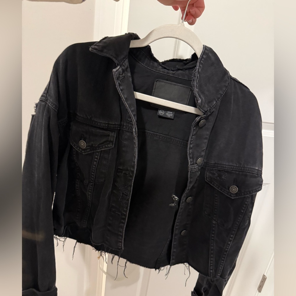 Black American Eagle Denim Women's Jacket